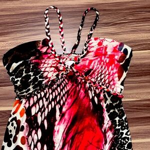 DOTS PINK WITH ANIMAL PRINK MAXI DRESS